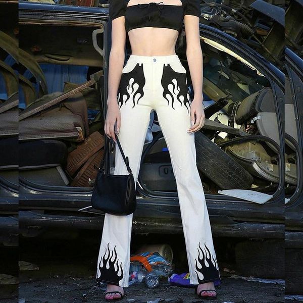 women's pants & capris white casual pant women elegant flared trousers pockets fire print bell bottom streetwear, Black;white
women's pants & capris white casual pant women elegant flared trousers pockets fire print bell bottom streetwear, Black;white