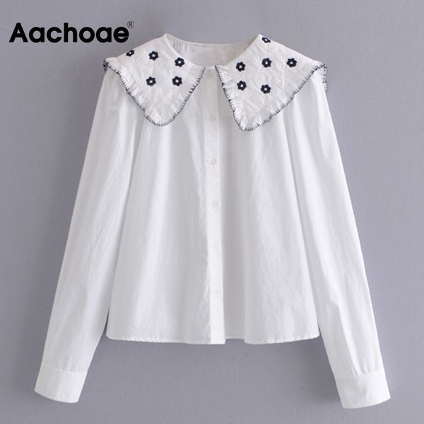 women fashion embroidery white shirt sailor collar vintage blouse long sleeve casual cotton ladies blusas mujer, Black;white
women fashion embroidery white shirt sailor collar vintage blouse long sleeve casual cotton ladies blusas mujer, Black;white