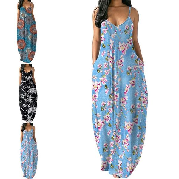 casual dresses women summer spaghetti strap deep v-neck maxi long dress bohemian floral loose strappy beach sundress with pockets, Black;gray
casual dresses women summer spaghetti strap deep v-neck maxi long dress bohemian floral loose strappy beach sundress with pockets, Black;gray