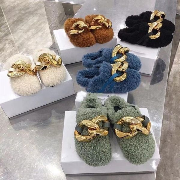 metal chain winter warm lambswool slip on mules shoes brand design gold buckle outdoor slippers women round toe fur slides, Black
metal chain winter warm lambswool slip on mules shoes brand design gold buckle outdoor slippers women round toe fur slides, Black