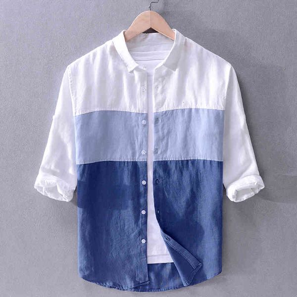 men's t-shirts mens linen casual color matching three-quarter sleeve quality loose stitching flax trend men shirt brand chemise lz18, White;black
men's t-shirts mens linen casual color matching three-quarter sleeve quality loose stitching flax trend men shirt brand chemise lz18, White;black