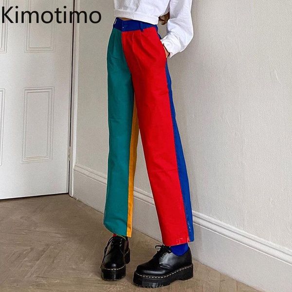 kimotimo 2021 women pants patchwork high waist loose vintage straight trouser fashion pantalones de mujer women's & capris, Black;white
kimotimo 2021 women pants patchwork high waist loose vintage straight trouser fashion pantalones de mujer women's & capris, Black;white
