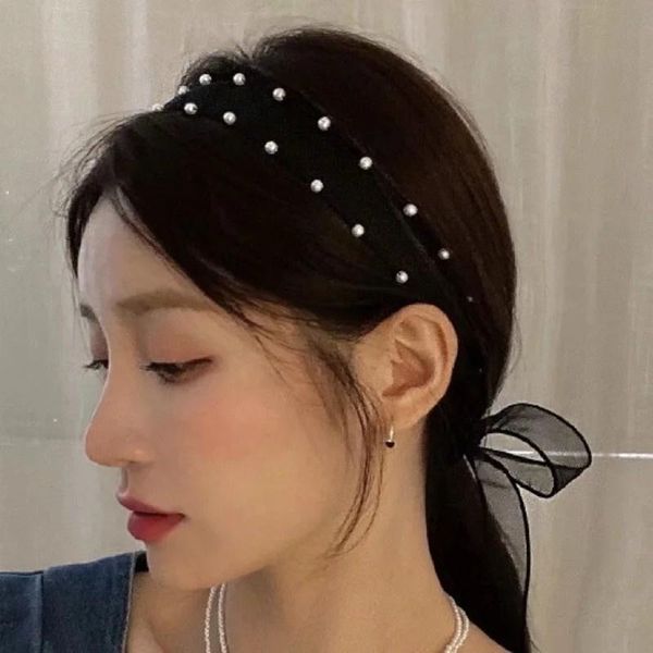 hair clips & barrettes aomu korea pearl silk narrow long ribbon tie office scarf headband elegant black bow hairband for women valentine gif, Golden;silver 
hair clips & barrettes aomu korea pearl silk narrow long ribbon tie office scarf headband elegant black bow hairband for women valentine gif, Golden;silver