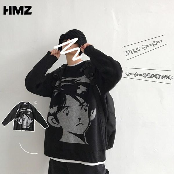 men's sweaters hmz 2021 hip hop pullover streetwear vintage style harajuku knitting sweater anime girl knitted couple oversize, White;black
men's sweaters hmz 2021 hip hop pullover streetwear vintage style harajuku knitting sweater anime girl knitted couple oversize, White;black