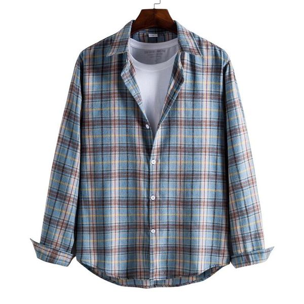 men's casual shirts men clothing 2021 autumn winter fashion sanded plaid long-sleeved shirt camisas para hombre, White;black
men's casual shirts men clothing 2021 autumn winter fashion sanded plaid long-sleeved shirt camisas para hombre, White;black