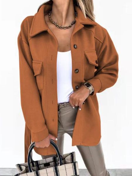 women's wool & blends fashion winter coat for women sashes long sleeve temperament solid lapel button office lady woolen, Black
women's wool & blends fashion winter coat for women sashes long sleeve temperament solid lapel button office lady woolen, Black