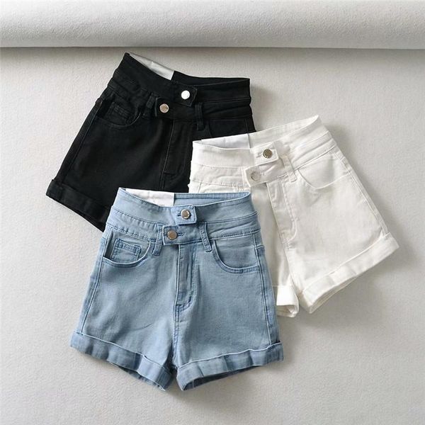 spring summer style street casual solid color double waist stretch denim shorts women, high-waist slim women women's jeans, Blue
spring summer style street casual solid color double waist stretch denim shorts women, high-waist slim women women's jeans, Blue