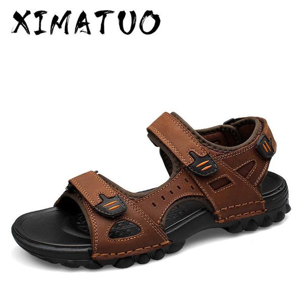 sandals brand men genuine leather beach roman casual shoes slippers summer big size 38~48, Black
sandals brand men genuine leather beach roman casual shoes slippers summer big size 38~48, Black