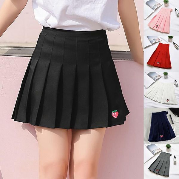 summer a-line women skirt high waist strawberry embroidery pleated safety pants mini skirts, Black
summer a-line women skirt high waist strawberry embroidery pleated safety pants mini skirts, Black