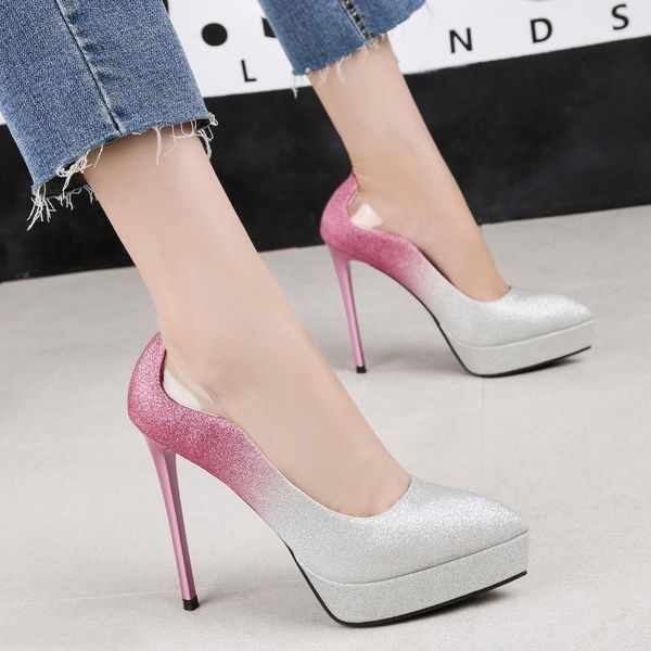 dress shoes pumps women luxury design bling gradient color high heels ladies fashion pointed toe stiletto female, Black
dress shoes pumps women luxury design bling gradient color high heels ladies fashion pointed toe stiletto female, Black