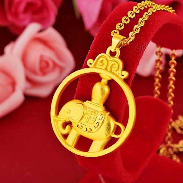 pendant necklaces women's vietnam shajin jewelry brass gold-plated elephant fashion imitation gold accessories, Silver
pendant necklaces women's vietnam shajin jewelry brass gold-plated elephant fashion imitation gold accessories, Silver