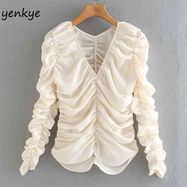 fall women vintage ruched fashion lady long sleeve v neck autumn solid color blouse blusas mujer 210514, White
fall women vintage ruched fashion lady long sleeve v neck autumn solid color blouse blusas mujer 210514, White