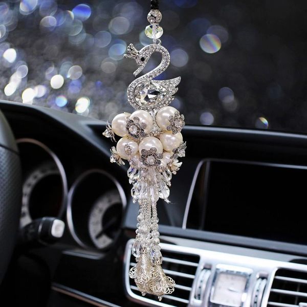 interior decorations car pendant crystal double-sided swan rhinestone pearl accessories
interior decorations car pendant crystal double-sided swan rhinestone pearl accessories
