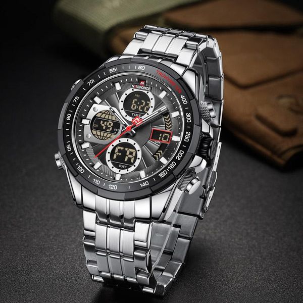 wristwatches naviforce men watches analog digital stainless steel wristband fashion military sports waterproof watch automatic date clock, Slivery;brown
wristwatches naviforce men watches analog digital stainless steel wristband fashion military sports waterproof watch automatic date clock, Slivery;brown