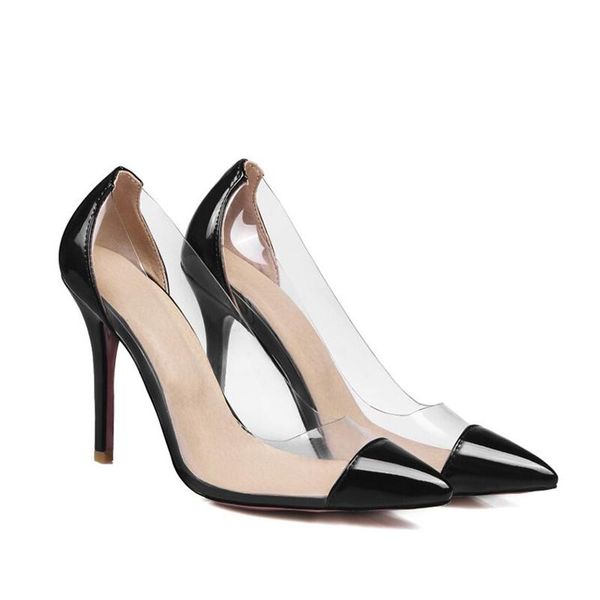 dress shoes wholesale selling manufacturer pumps pointed toe clear pvc transparent office ladies women high heel, Black
dress shoes wholesale selling manufacturer pumps pointed toe clear pvc transparent office ladies women high heel, Black