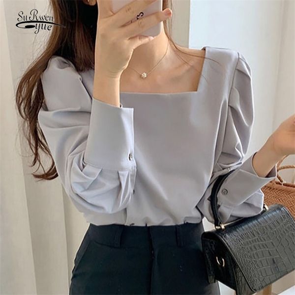 spring vintage blouse korean lantern long sleeve shirt square collar single-breasted solid casual women blusas 12385 210421, White
spring vintage blouse korean lantern long sleeve shirt square collar single-breasted solid casual women blusas 12385 210421, White