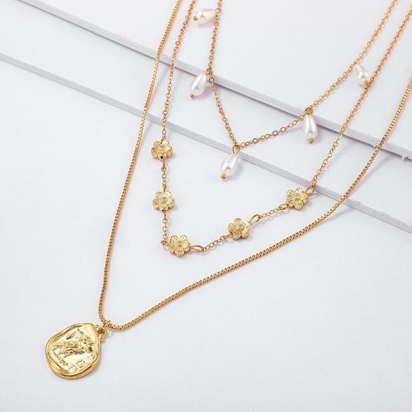 minimalist multi-layer necklace alloy faux pearl flowers geometrical pendant ll@17 chains, Silver
minimalist multi-layer necklace alloy faux pearl flowers geometrical pendant ll@17 chains, Silver