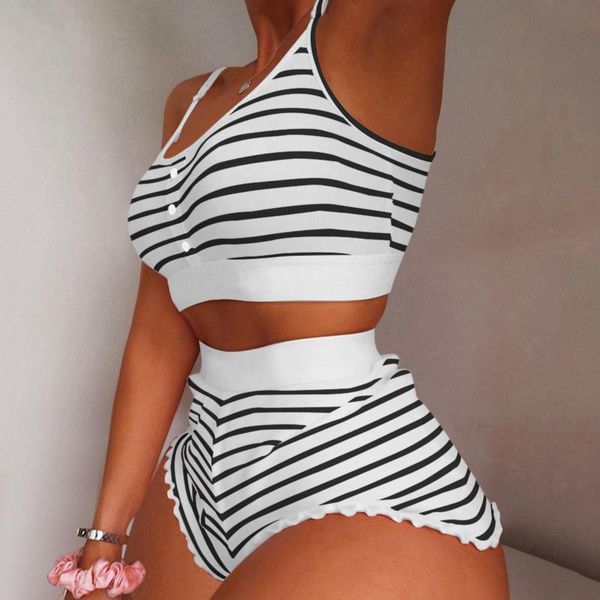 women's tracksuits fashion women short sets striped print sleeveless crop elastic waist shorts set casual ladies sports home suits, Gray
women's tracksuits fashion women short sets striped print sleeveless crop elastic waist shorts set casual ladies sports home suits, Gray