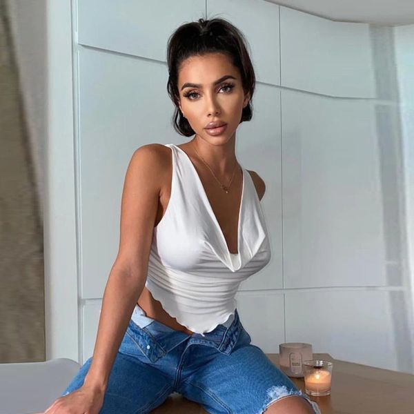 women's tanks & camis white pleated crop summer camisole slim-fit deep v neck sleeveless t-shirt ropa mujer femme clothing
women's tanks & camis white pleated crop summer camisole slim-fit deep v neck sleeveless t-shirt ropa mujer femme clothing