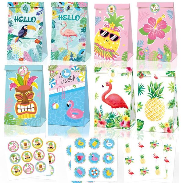 12pcs/set hawaiian summer theme party candy paper bags flamingo birthday decoration gift wrapper with sticker wrap
12pcs/set hawaiian summer theme party candy paper bags flamingo birthday decoration gift wrapper with sticker wrap
