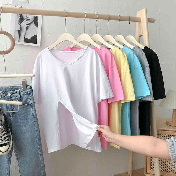 matakawa summer korean loose woman tshirts bf solid v-neck short-sleeved t shirts hem split hedging student t-shirt women 210513, White
matakawa summer korean loose woman tshirts bf solid v-neck short-sleeved t shirts hem split hedging student t-shirt women 210513, White