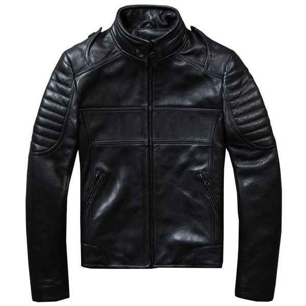 men's leather & faux price cow jackets slim genuine thick cowhide motorcycle coat for man, Black
men's leather & faux price cow jackets slim genuine thick cowhide motorcycle coat for man, Black