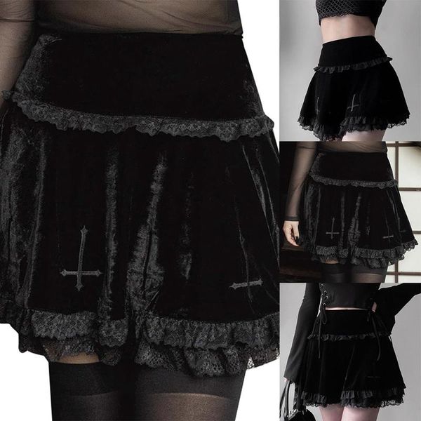 goth black skirt vintage lace trim a-line mini gothic grunge high waist ruffle summer women skirts
goth black skirt vintage lace trim a-line mini gothic grunge high waist ruffle summer women skirts