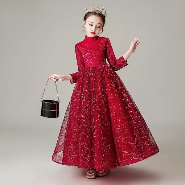 girl's dresses burgundy sequins ball gown full sleeves zipper back elegant kids party communion girl for weddings, Red;yellow
girl's dresses burgundy sequins ball gown full sleeves zipper back elegant kids party communion girl for weddings, Red;yellow