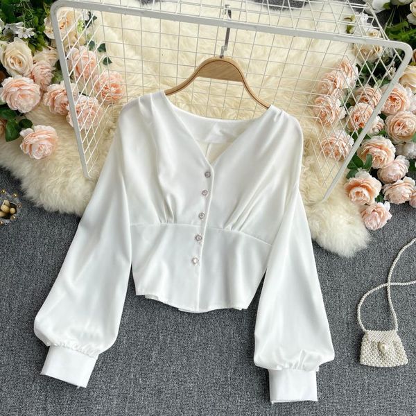 women's knits & tees female deat puff sleeve open navel chiffon solid color shirt with low versatile neckline short fashion summer 11b7, White
women's knits & tees female deat puff sleeve open navel chiffon solid color shirt with low versatile neckline short fashion summer 11b7, White