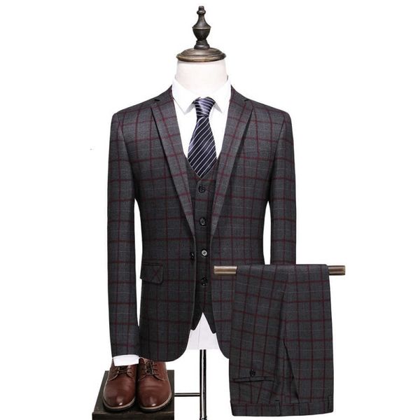 men's suits & blazers male british business thin formal suit three sets of retro chess s for men fashion single line a tender korean bu, White;black
men's suits & blazers male british business thin formal suit three sets of retro chess s for men fashion single line a tender korean bu, White;black