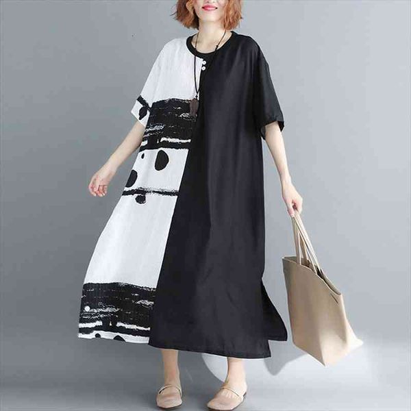 Women Chinese Style Dress Short Sleeve Vintage Plus Size Black With White Linen Dresses Casual Loose Summer Dress 4xl 5xl, Black;gray
Women Chinese Style Dress Short Sleeve Vintage Plus Size Black With White Linen Dresses Casual Loose Summer Dress 4xl 5xl, Black;gray