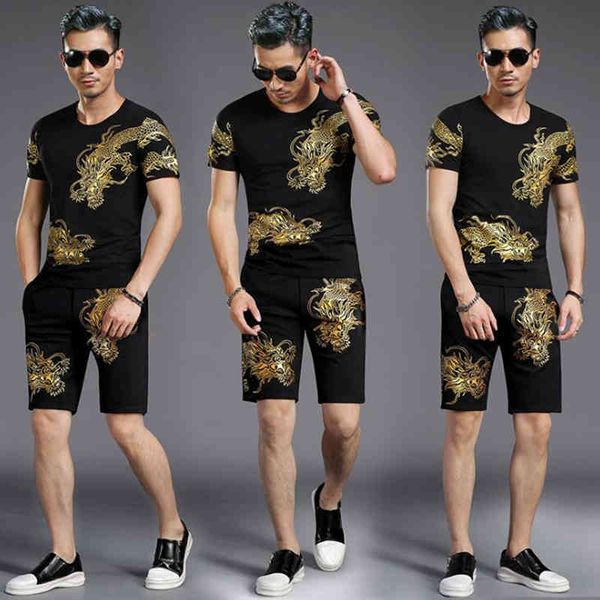 summer suit shorts 2 piece casual chinese dragon print mens tracksuit set fashion men clothing, Gray
summer suit shorts 2 piece casual chinese dragon print mens tracksuit set fashion men clothing, Gray
