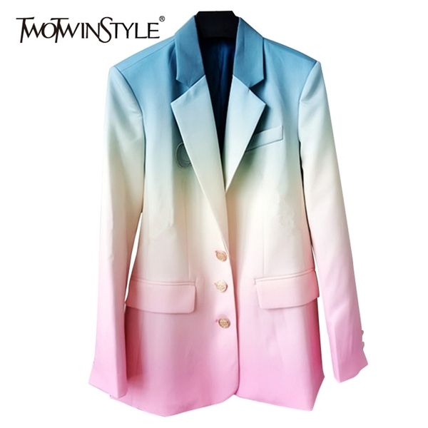 twotwinstyle embroidery hit color blazer for women notched long sleeve patchwork casual blazers female fashion spring 211122, White;black
twotwinstyle embroidery hit color blazer for women notched long sleeve patchwork casual blazers female fashion spring 211122, White;black