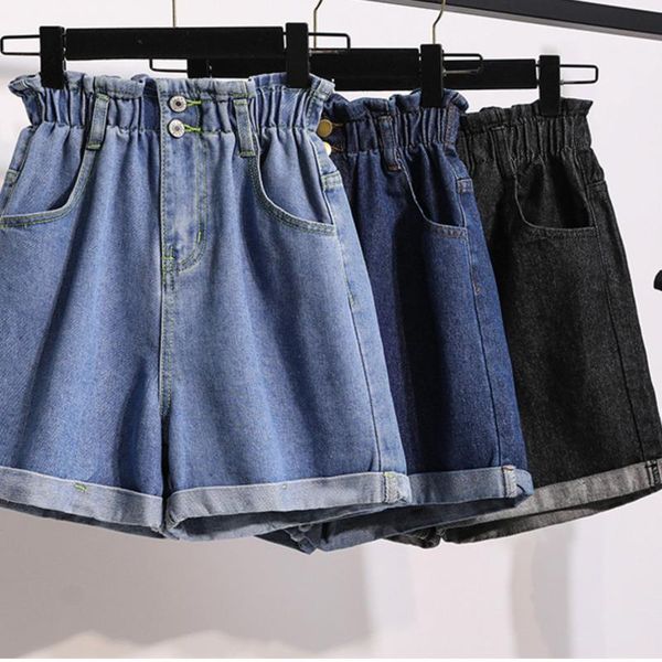 women's shorts 2021 summer high waist denim women casual loose ladies fashion roll up elastic jeans female plus size s-5xl, White;black
women's shorts 2021 summer high waist denim women casual loose ladies fashion roll up elastic jeans female plus size s-5xl, White;black