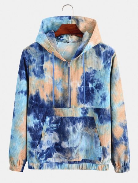 men tie dye zip half corduroy hoodie l7g0#, Black
men tie dye zip half corduroy hoodie l7g0#, Black