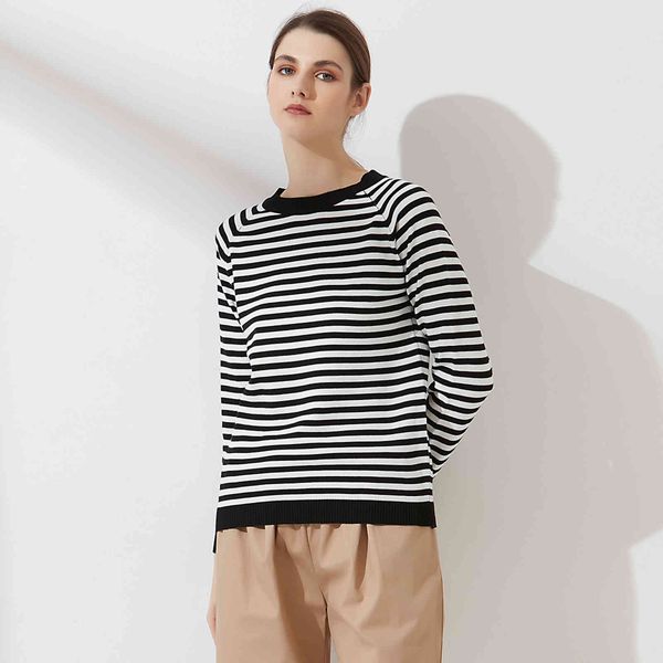 women's sweaters wixra camisola fina feminina de malha listrado pulôver manga longa casual o pescoço jumpers roupas clássicas outono pr, White;black
women's sweaters wixra camisola fina feminina de malha listrado pulôver manga longa casual o pescoço jumpers roupas clássicas outono pr, White;black