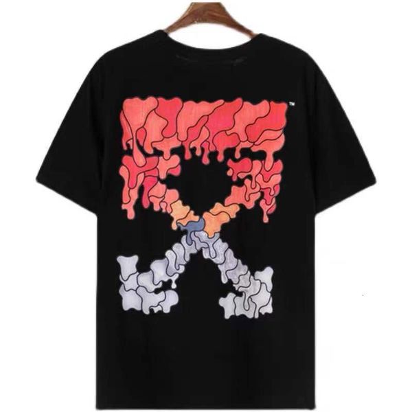 color off 2021ss blocking loose dissolving printing style arrstyle short sleeve t-shirt cotton tide brand, White;black
color off 2021ss blocking loose dissolving printing style arrstyle short sleeve t-shirt cotton tide brand, White;black
