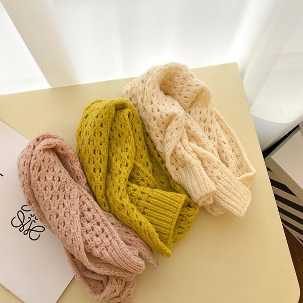 scarves autumn and winter children's scarf korean version of solid color soft skin-friendly knitted woolen yarn for men women, Blue;gray 
scarves autumn and winter children's scarf korean version of solid color soft skin-friendly knitted woolen yarn for men women, Blue;gray