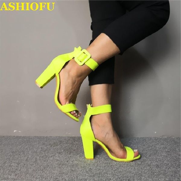 handmade real pos ladies thick heel sandals buckle-strap party summer shoes dress evening fashion, Black