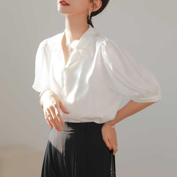 women's blouses & shirts french white shirt short sleeve bubble summer niche v-neck fashion professional
women's blouses & shirts french white shirt short sleeve bubble summer niche v-neck fashion professional