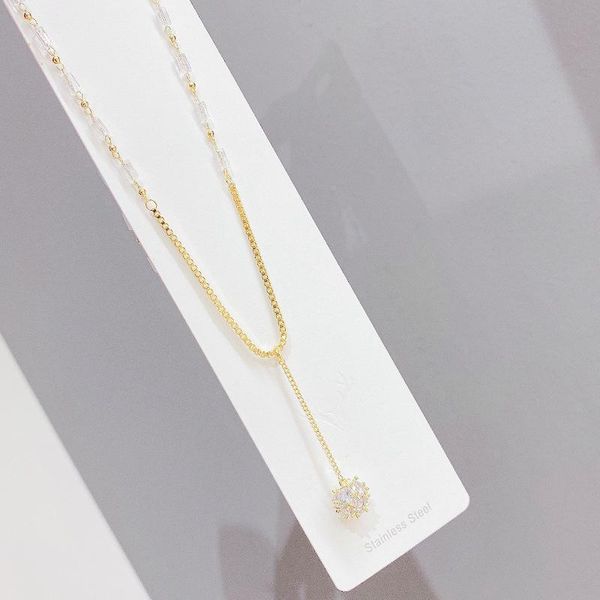 pendant necklaces women necklace zircon color ball tassel temperament collarbone chain, Silver
pendant necklaces women necklace zircon color ball tassel temperament collarbone chain, Silver
