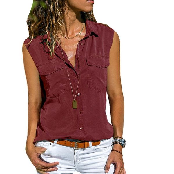 women's tanks & camis summer ladies shirt solid color button lapel sleeveless shirts clothes for women street lady all-match top, White
women's tanks & camis summer ladies shirt solid color button lapel sleeveless shirts clothes for women street lady all-match top, White
