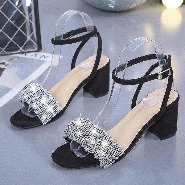 sandals square head rhinestone woman high heels shoes summer net red open toe fashion roman outdoor, Black
sandals square head rhinestone woman high heels shoes summer net red open toe fashion roman outdoor, Black