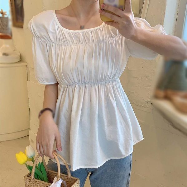 women's t-shirt summer women retro loose solid color t clothing office lady tshirt, White
women's t-shirt summer women retro loose solid color t clothing office lady tshirt, White