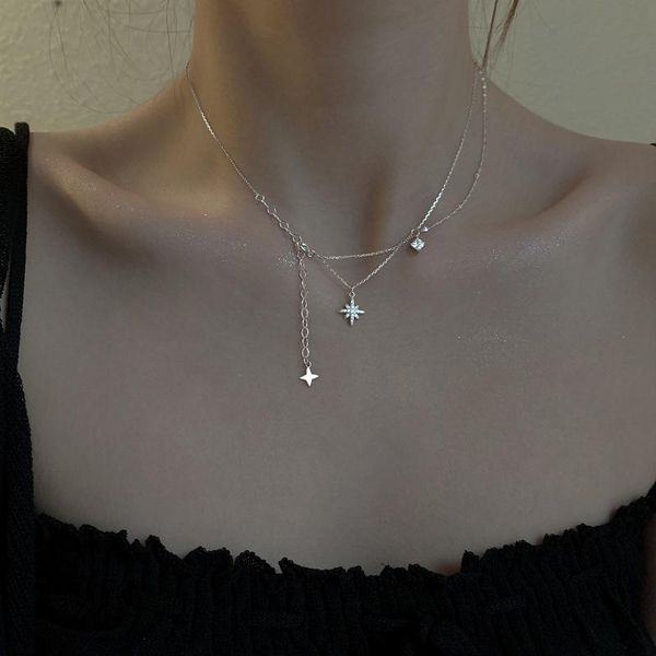 pendant necklaces necklace for woman six-pointed star double-layer female summer tide temperament niche design cold wind tassel, Silver
pendant necklaces necklace for woman six-pointed star double-layer female summer tide temperament niche design cold wind tassel, Silver