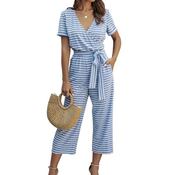 women's jumpsuits & rompers fashion female summer romper jumpsuit short sleeve stripe v neck bandage belt womens, Black;white
women's jumpsuits & rompers fashion female summer romper jumpsuit short sleeve stripe v neck bandage belt womens, Black;white