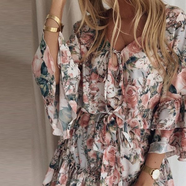 h40 boho floral mini women skirts swing dress summer holiday beach ruffle frill sundress bohemian dresses for vestido, Black
h40 boho floral mini women skirts swing dress summer holiday beach ruffle frill sundress bohemian dresses for vestido, Black