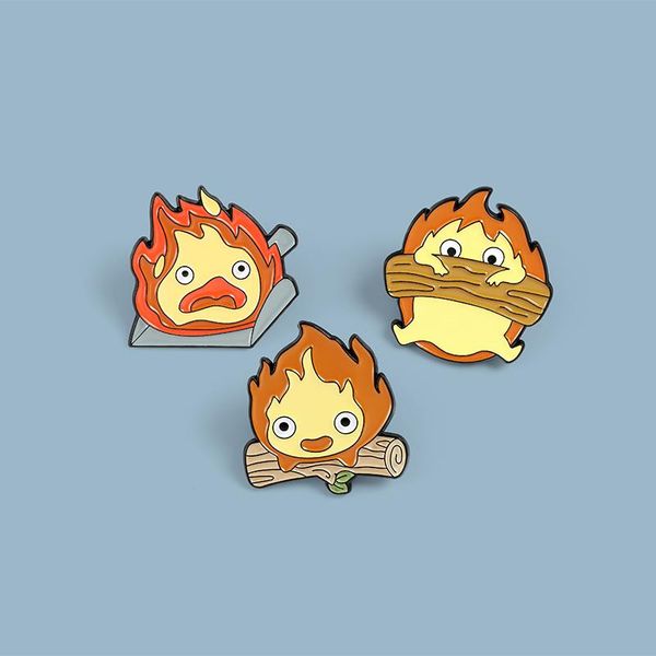 pins, brooches calcifer enamel pin japanese anime fire elf badge backpacks lapel cartoon jewelry gift for friends wholesale, Gray
pins, brooches calcifer enamel pin japanese anime fire elf badge backpacks lapel cartoon jewelry gift for friends wholesale, Gray