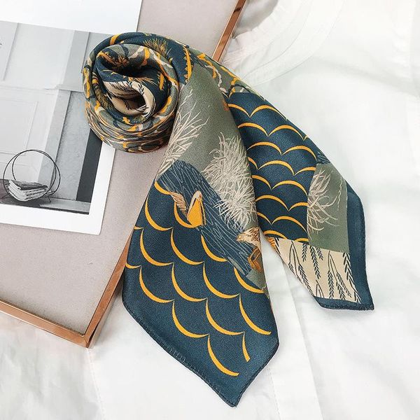 scarves 100% pure silk hair scarf women foulard neck wrap 52cm square kerchief soft bandana wave birds print female head band, Blue;gray
scarves 100% pure silk hair scarf women foulard neck wrap 52cm square kerchief soft bandana wave birds print female head band, Blue;gray