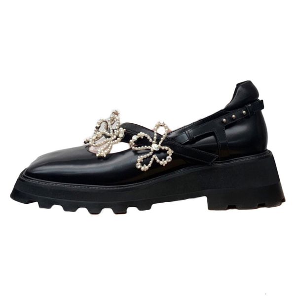 sandals thick sole chunky heel mary janes shoes women square toe string bead flowers decor platform british style retro loafers 35, Black
sandals thick sole chunky heel mary janes shoes women square toe string bead flowers decor platform british style retro loafers 35, Black